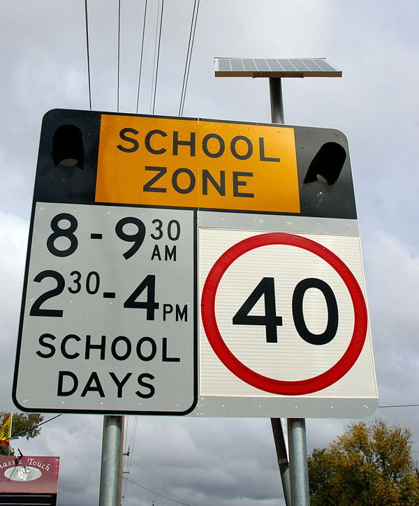 Flashing lights for school zones