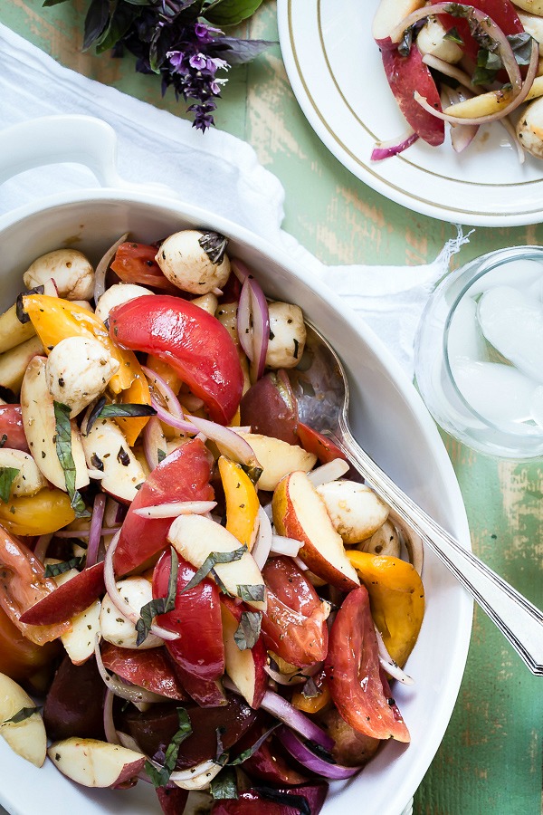 Mozzarella and heirloom tomato salad