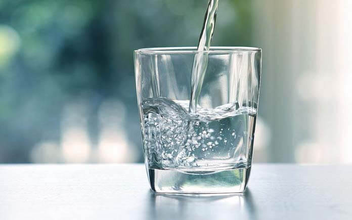 A glass of water